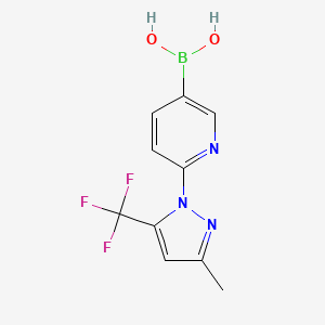 molecular formula C10H9BF3N3O2 B7954938 {6-[3-Methyl-5-(trifluoromethyl)pyrazol-1-yl]pyridin-3-yl}boronic acid 