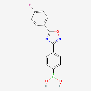 molecular formula C14H10BFN2O3 B7954963 {4-[5-(4-Fluorophenyl)-1,2,4-oxadiazol-3-yl]phenyl}boronic acid 