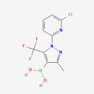 molecular formula C10H8BClF3N3O2 B7954970 [1-(6-Chloropyridin-2-yl)-3-methyl-5-(trifluoromethyl)pyrazol-4-yl]boronic acid 