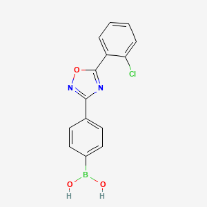 molecular formula C14H10BClN2O3 B7954974 {4-[5-(2-Chlorophenyl)-1,2,4-oxadiazol-3-yl]phenyl}boronic acid 