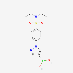 molecular formula C15H22BN3O4S B7954987 {1-[4-(Diisopropylsulfamoyl)phenyl]pyrazol-4-yl}boronic acid 