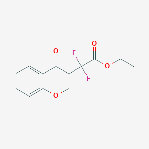 molecular formula C13H10F2O4 B7955001 Ethyl 2,2-difluoro-2-(4-oxochromen-3-yl)acetate 
