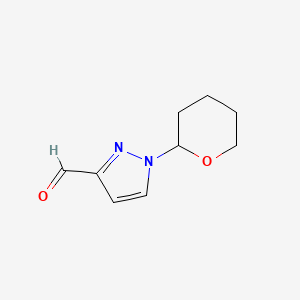 molecular formula C9H12N2O2 B7955011 1-(Oxan-2-YL)pyrazole-3-carbaldehyde 