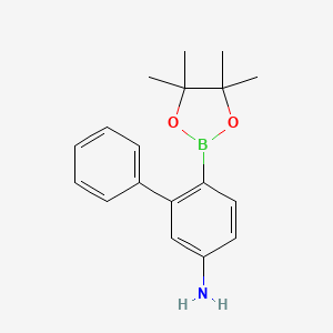 molecular formula C18H22BNO2 B7955024 3-Phenyl-4-(tetramethyl-1,3,2-dioxaborolan-2-yl)aniline 