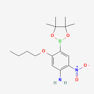 molecular formula C16H25BN2O5 B7955032 5-Butoxy-2-nitro-4-(tetramethyl-1,3,2-dioxaborolan-2-yl)aniline 