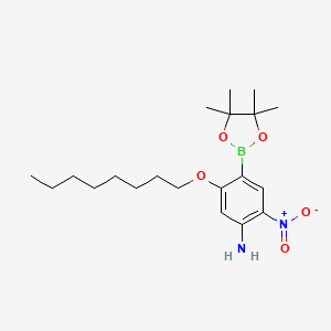 molecular formula C20H33BN2O5 B7955036 2-Nitro-5-(octyloxy)-4-(tetramethyl-1,3,2-dioxaborolan-2-yl)aniline 