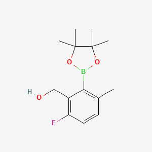 molecular formula C14H20BFO3 B7955100 [6-Fluoro-3-methyl-2-(tetramethyl-1,3,2-dioxaborolan-2-yl)phenyl]methanol 