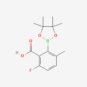 molecular formula C14H18BFO4 B7955108 6-Fluoro-3-methyl-2-(tetramethyl-1,3,2-dioxaborolan-2-yl)benzoic acid 
