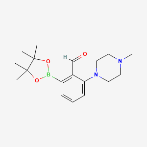 molecular formula C18H27BN2O3 B7955117 2-(4-Methylpiperazin-1-yl)-6-(tetramethyl-1,3,2-dioxaborolan-2-yl)benzaldehyde 