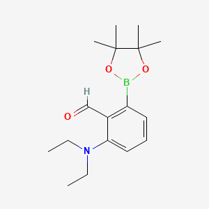 molecular formula C17H26BNO3 B7955126 2-(Diethylamino)-6-(tetramethyl-1,3,2-dioxaborolan-2-yl)benzaldehyde 