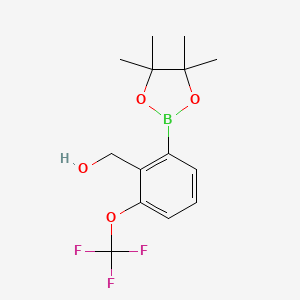 molecular formula C14H18BF3O4 B7955133 [2-(Tetramethyl-1,3,2-dioxaborolan-2-yl)-6-(trifluoromethoxy)phenyl]methanol 