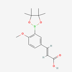 (2E)-3-[4-Methoxy-3-(tetramethyl-1,3,2-dioxaborolan-2-yl)phenyl]prop-2-enoic acid