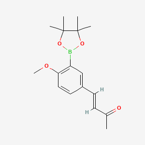 molecular formula C17H23BO4 B7955156 (3E)-4-[4-Methoxy-3-(tetramethyl-1,3,2-dioxaborolan-2-yl)phenyl]but-3-en-2-one 