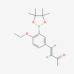 molecular formula C18H25BO4 B7955163 (3E)-4-[4-Ethoxy-3-(tetramethyl-1,3,2-dioxaborolan-2-yl)phenyl]but-3-en-2-one 