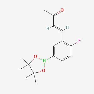 molecular formula C16H20BFO3 B7955167 (3E)-4-[2-Fluoro-5-(tetramethyl-1,3,2-dioxaborolan-2-yl)phenyl]but-3-en-2-one 