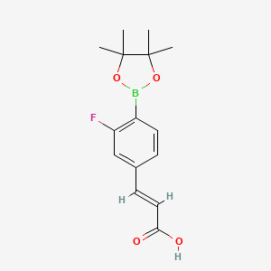 molecular formula C15H18BFO4 B7955172 (2E)-3-[3-Fluoro-4-(tetramethyl-1,3,2-dioxaborolan-2-yl)phenyl]prop-2-enoic acid 