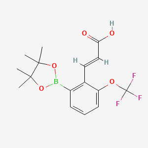 molecular formula C16H18BF3O5 B7955177 (2E)-3-[2-(Tetramethyl-1,3,2-dioxaborolan-2-yl)-6-(trifluoromethoxy)phenyl]prop-2-enoic acid 