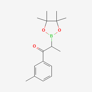molecular formula C16H23BO3 B7955194 1-(3-Methylphenyl)-2-(tetramethyl-1,3,2-dioxaborolan-2-yl)propan-1-one 