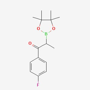 molecular formula C15H20BFO3 B7955197 1-(4-Fluorophenyl)-2-(tetramethyl-1,3,2-dioxaborolan-2-yl)propan-1-one 