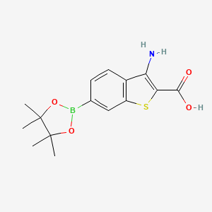 molecular formula C15H18BNO4S B7955221 3-Amino-6-(tetramethyl-1,3,2-dioxaborolan-2-yl)-1-benzothiophene-2-carboxylic acid 