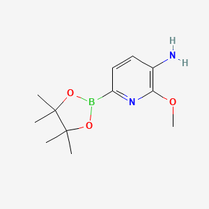 molecular formula C12H19BN2O3 B7955228 2-Methoxy-6-(tetramethyl-1,3,2-dioxaborolan-2-yl)pyridin-3-amine 