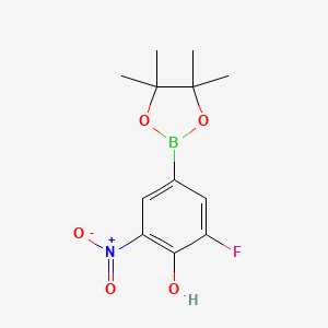 2-Fluoro-6-nitro-4-(tetramethyl-1,3,2-dioxaborolan-2-yl)phenol