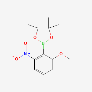 molecular formula C13H18BNO5 B7955271 2-(2-Methoxy-6-nitrophenyl)-4,4,5,5-tetramethyl-1,3,2-dioxaborolane 