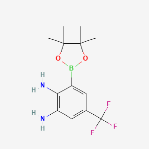 molecular formula C13H18BF3N2O2 B7955275 3-(Tetramethyl-1,3,2-dioxaborolan-2-yl)-5-(trifluoromethyl)benzene-1,2-diamine 