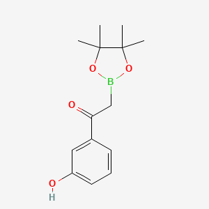 molecular formula C14H19BO4 B7955302 1-(3-Hydroxyphenyl)-2-(tetramethyl-1,3,2-dioxaborolan-2-yl)ethanone 
