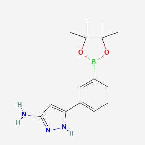 molecular formula C15H20BN3O2 B7955314 3-(3-Amino-1H-pyraol-5-yl)phenylboronic acid pinacol ester 