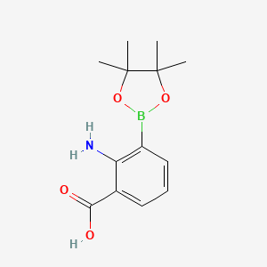 molecular formula C13H18BNO4 B7955325 2-Amino-3-(tetramethyl-1,3,2-dioxaborolan-2-yl)benzoic acid 