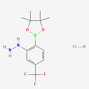 [2-(Tetramethyl-1,3,2-dioxaborolan-2-yl)-5-(trifluoromethyl)phenyl]hydrazine hydrochloride