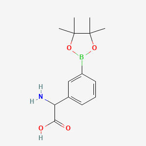 molecular formula C14H20BNO4 B7955327 Amino[3-(tetramethyl-1,3,2-dioxaborolan-2-yl)phenyl]acetic acid 