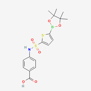 4-[5-(Tetramethyl-1,3,2-dioxaborolan-2-yl)thiophene-2-sulfonamido]benzoic acid
