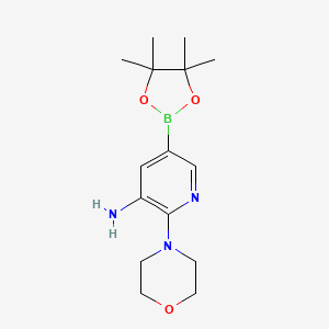 molecular formula C15H24BN3O3 B7955370 2-(Morpholin-4-yl)-5-(tetramethyl-1,3,2-dioxaborolan-2-yl)pyridin-3-amine 