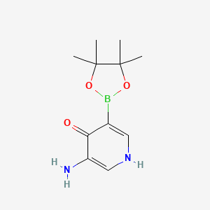 molecular formula C11H17BN2O3 B7955375 3-Amino-5-(tetramethyl-1,3,2-dioxaborolan-2-yl)pyridin-4-ol 