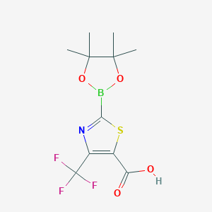 molecular formula C11H13BF3NO4S B7955385 2-(Tetramethyl-1,3,2-dioxaborolan-2-yl)-4-(trifluoromethyl)-1,3-thiazole-5-carboxylic acid 