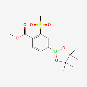 molecular formula C15H21BO6S B7955414 Methyl 2-methanesulfonyl-4-(tetramethyl-1,3,2-dioxaborolan-2-yl)benzoate 