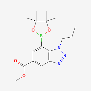 molecular formula C17H24BN3O4 B7955425 Methyl 1-propyl-7-(tetramethyl-1,3,2-dioxaborolan-2-yl)-1,2,3-benzotriazole-5-carboxylate 