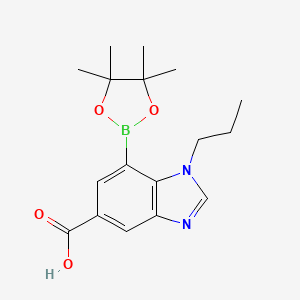 molecular formula C17H23BN2O4 B7955431 1-Propyl-7-(tetramethyl-1,3,2-dioxaborolan-2-yl)-1,3-benzodiazole-5-carboxylic acid 