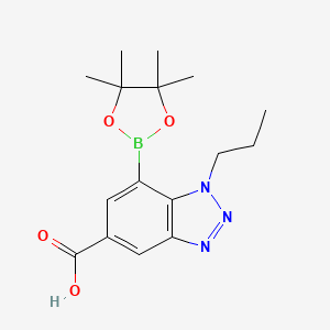 molecular formula C16H22BN3O4 B7955442 1-Propyl-7-(tetramethyl-1,3,2-dioxaborolan-2-yl)-1,2,3-benzotriazole-5-carboxylic acid 