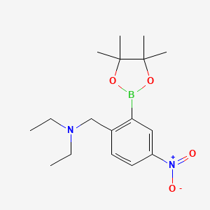 molecular formula C17H27BN2O4 B7955466 2-Diethylaminomethyl-5-nitrophenylboronic acid,pinacol ester 