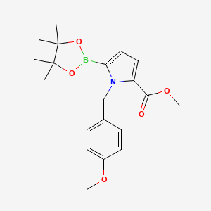 molecular formula C20H26BNO5 B7955473 1-(4-Methoxybenzyl)-5-(methoxycarbonyl)pyrrole-2-boronic acid, pinacol ester 