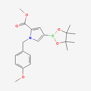 molecular formula C20H26BNO5 B7955481 Methyl 1-(4-methoxybenzyl)-4-(4,4,5,5-tetramethyl-1,3,2-dioxaborolan-2-yl)-1H-pyrrole-2-carboxylate 