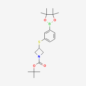 molecular formula C20H30BNO4S B7955499 3-[(N-BOC-Azetidin-3-yl)sulfanyl]phenylboronic acid, pinacol ester 