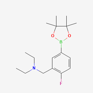 molecular formula C17H27BFNO2 B7955501 Diethyl [2-fluoro-5-(4,4,5,5-tetramethyl-[1,3,2]dioxaborolan-2-yl)benzyl]amine 