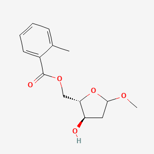 molecular formula C14H18O5 B7955527 Methyl 2-deoxy-5-O-toluoyl-L-ribofuranoside CAS No. 1423035-44-2