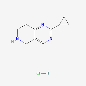 molecular formula C10H14ClN3 B7955543 2-Cyclopropyl-5,6,7,8-tetrahydropyrido[4,3-d]pyrimidine hydrochloride 