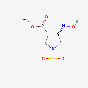 molecular formula C8H14N2O5S B7955578 4-Hydroxyimino-1-methanesulfonyl-pyrrolidine-3-carboxylic acid ethyl ester 