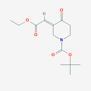 molecular formula C14H21NO5 B7955664 (E)-Tert-butyl 3-(2-ethoxy-2-oxoethylidene)-4-oxopiperidine-1-carboxylate 